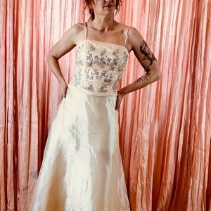 Vintage Embroidered Chiffon Bridal Gown